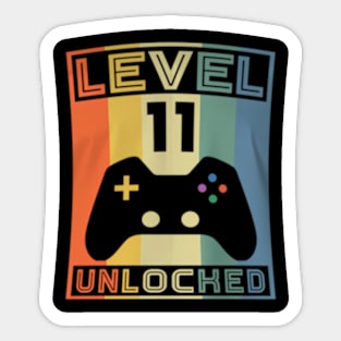 Level 11 Unlocked Video Gamer 11th Birthday Gaming Sticker